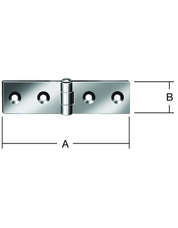 Möbel-Tischband, L100xB20mm, verzinkt gerollt, DIN Links-Rechts, z.Aufschraub - VORMANN