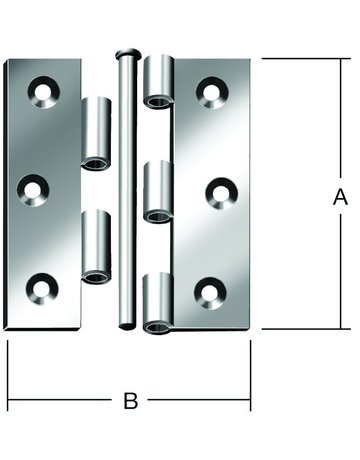 Scharnier, stark, B73xH100xS2mm gerollt, verzinkt - VORMANN