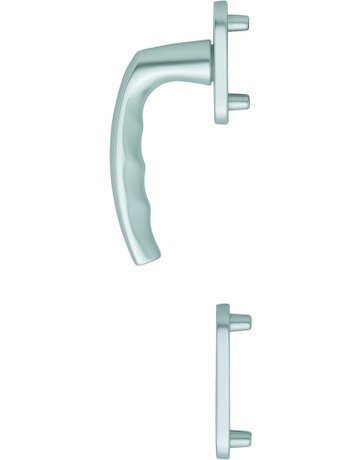 Fenstertür- Halbgarnitur, Profilzylinder gelocht, Atlanta 0530/66N/66NS, Nockendurchmesser 10, Aluminium naturfarbig - HOPPE