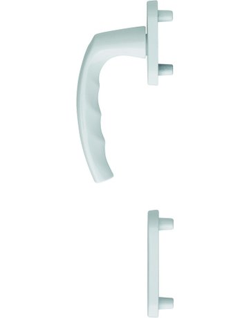 Fenstertür- Halbgarnitur, Profilzylinder gelocht, Atlanta 0530/66N/66NS, Nockendurchmesser 10, Aluminium verkehrsweiß - HOPPE