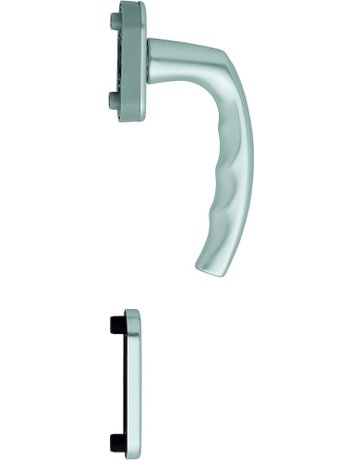 Fenstertür- Halbgarnitur, Profilzylinder gelocht, Atlanta 0530/U26/49PNS, Nockendurchmesser 10, Aluminium naturfarbig - HOPPE