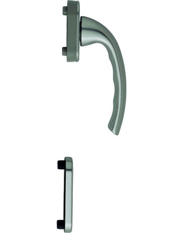 Fenstertür- Halbgarnitur, Profilzylinder gelocht, Tôkyô 0710/U26/49PNS, Nockendurchmesser 10, Aluminium stahlfarbig - HOPPE