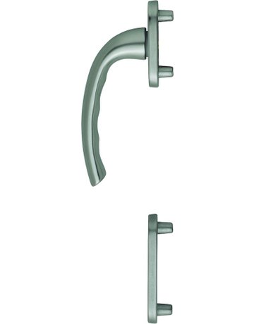 Fenstertür- Halbgarnitur, Profilzylinder gelocht, Tôkyô 0710RH/66N/66NS, Nockendurchmesser 10, Aluminium stahlfarbig - HOPPE
