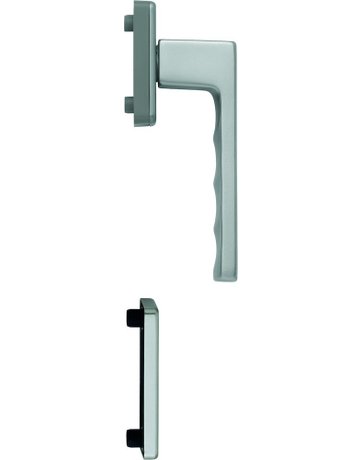 Fenstertür- Halbgarnitur, Profilzylinder gelocht, Toulon 0737/U34/51PNS, Nockendurchmesser 10, Aluminium stahlfarbig - HOPPE