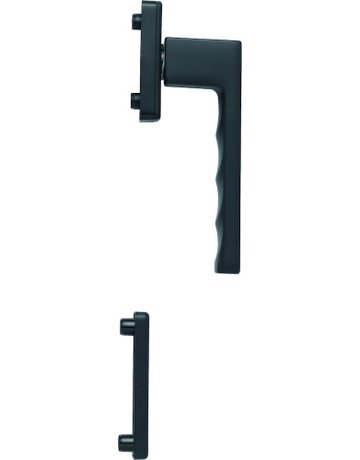 Fenstertür- Halbgarnitur, Profilzylinder gelocht, Toulon 0737/U34/51PNS, Nockendurchmesser 10, Aluminium schwarz matt - HOPPE