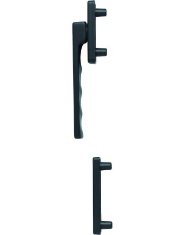 Fenstertür- Halbgarnitur, Profilzylinder gelocht, Toulon 0737KH/51N/51NS, Nockendurchmesser 10, Aluminium schwarz matt - HOPPE
