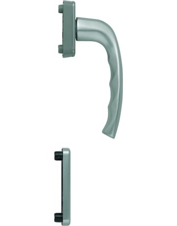 Fenstertür- Halbgarnitur, Profilzylinder gelocht, New York 0810/U10/962PNS, Nockendurchmesser 10, Aluminium stahlfarbig - HOPPE
