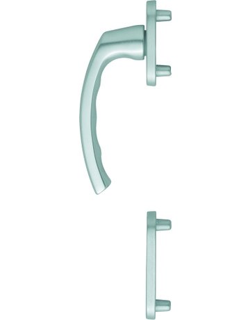 Fenstertür- Halbgarnitur, Profilzylinder gelocht, Luxembourg 099/66N/66NS, Nockendurchmesser 10, Aluminium naturfarbig - HOPPE