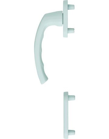 Fenstertür- Halbgarnitur, Profilzylinder gelocht, Luxembourg 099/66N/66NS, Nockendurchmesser 10, Aluminium verkehrsweiß - HOPPE