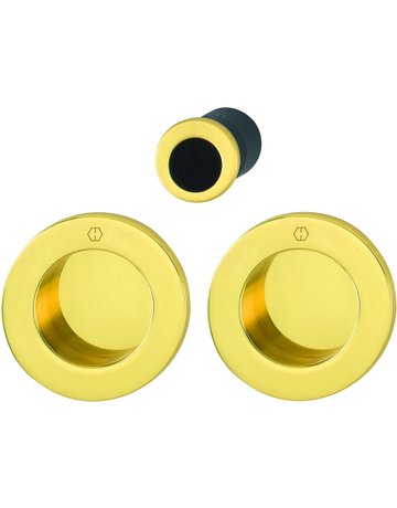 HOPPE Muschelgriff Set 5 M471, Ø68, ungelocht, messing poliert