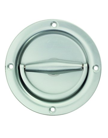 Schiebetürmuschelgriff, 5037, ohne Lochung, VK9, rund, dunkelbraun eloxiert gebeizt - KWS