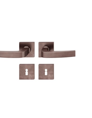 Drückergarnitur 12 1163 Rosette ,eck.,BB,8,d-bronze,TS39-58 - FSB
