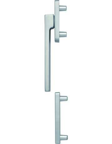 Fenstertür- Halbgarnitur, Profilzylinder gelocht, Austin 0769KH/51N/51NS, Nockendurchmesser 10, Aluminium edelstahloptik matt - HOPPE