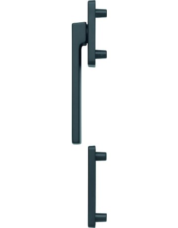 Fenstertür- Halbgarnitur, Profilzylinder gelocht, Austin 0769KH/51N/51NS, Nockendurchmesser 10, Aluminium schwarz matt - HOPPE
