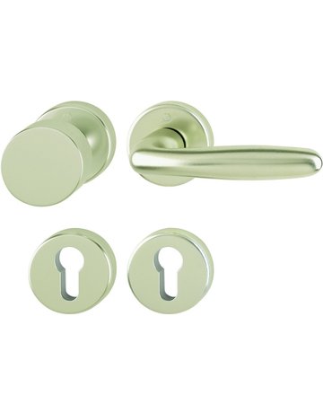 HOPPE Wechselgarnitur Verona 58/42KB/42KBS/1510, Rosette, Profilzylinder gelocht, Vierkant 8mm, DIN Links-Rechts, TS 37 - 47mm, Befestigungstechnik mit Stütznocken, silber, neusilberfarben, eloxiert