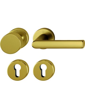 HOPPE Wechselgarnitur Hamburg 58/42KB/42KBS/1700, Rosette, Profilzylinder gelocht, Vierkant 8mm, DIN Links-Rechts, TS 37 - 47mm, Befestigungstechnik mit Stütznocken, braun, bronzefarben, eloxiert