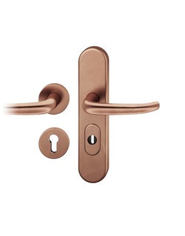 Drücker-Grt. li PZ 72mm Rosette S2 Bronze dunkel patiniert gew. - FSB