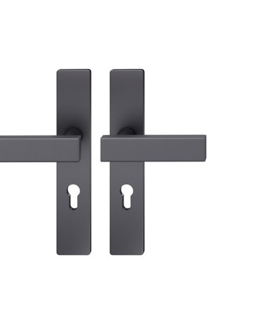 Drückergarnitur 12 1003 LS eck,PZ72/8,sw,TS 39-58 - FSB