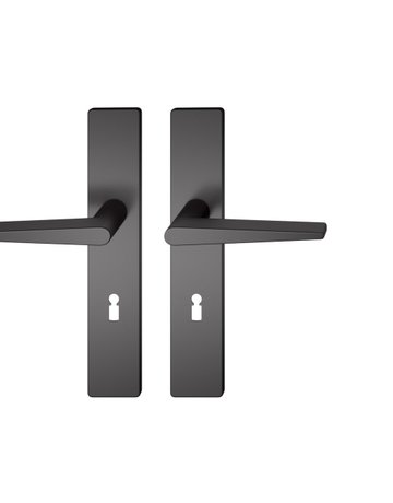 Drückergarnitur 12 1005 LS eck,BB72/8,schwarz,TS 39-58 - FSB