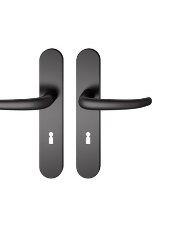 Drückergarnitur 12 1023 LS oval ,BB72/8,schwarz,TS 39-58 - FSB