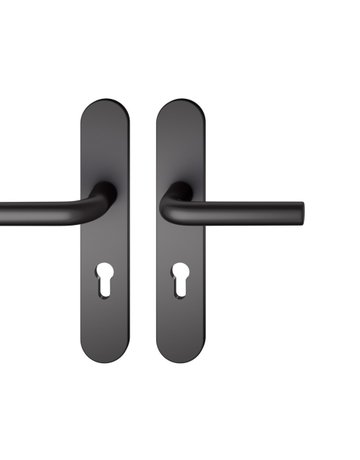 Drückergarnitur 12 1075 LS oval ,PZ72/8,schwarz,TS 39-58 - FSB