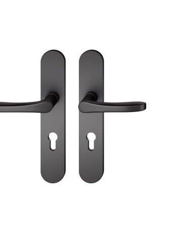 Drückergarnitur 12 1106 LS oval ,PZ72/8,schwarz,TS 39-58 - FSB