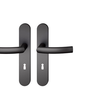 Drückergarnitur 12 1107 LS oval ,BB72/8,schwarz,TS 39-58 - FSB