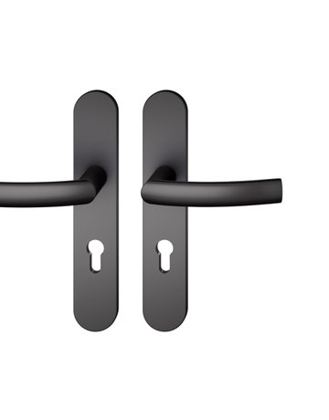 Drückergarnitur 12 1107 LS oval ,PZ72/8,schwarz,TS 39-58 - FSB