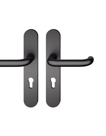 Drückergarnitur 12 1146 LS oval ,PZ72/8,schwarz,TS 39-58 - FSB