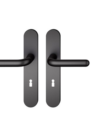 Drückergarnitur 12 1147 LS oval ,BB72/8,schwarz,TS 39-58 - FSB
