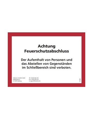 OA-Hinweisschild - Hekatron