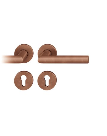 Drückergarnitur 12 1076 Rosette ,rd.,PZ,8,h-bronze,TS39-58 - FSB