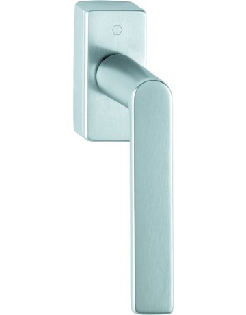 Drehkipp-Fenstergriff, Los Angeles M0642/US943, mit eckiger Rosette, Vierkant 7x 32-42, satiniert verchromt-Resista - HOPPE