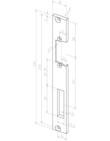 Flachschließblech 354 DR,26x225 ktg,verzinkt - effeff