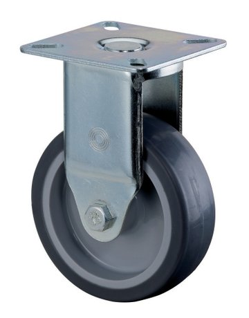 Bockrolle 75mm, A310 Platte, Gummirad, GL A310.A80.075 - BS ROLLEN
