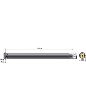 Oximo 50 RTS 10/17 SW 60 ED Kabel 3 m schwarz - Somfy