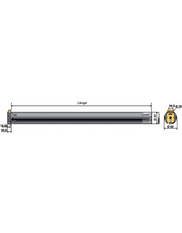 LT 50 Jet 8/17 SW 60 ED Kabel 3 m schwarz - Somfy