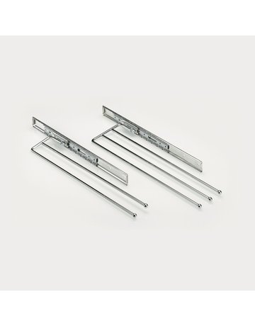 Ausziehbare und schwenkbare Handtuchhalter, 2, 102 mm x 495 mm, verchromt - Hettich