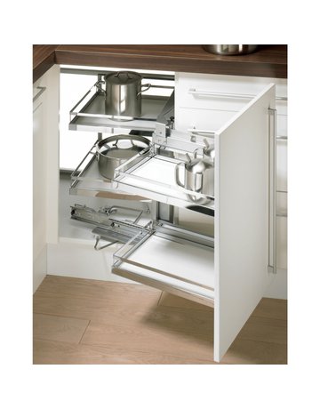 Moving Corner, pulverbeschichtet silber, rechts - Hettich