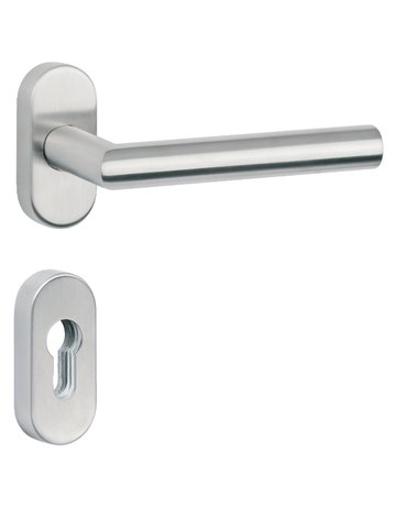 Rahmen-Wechsel-Rosettengarnitur Jupiter PZ Kl.4, 8 mm Flachknopf gekröpft Edelstahl mit - Topform