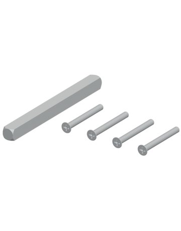 Befestigung set für Drücker-Rosettengarnitur Vierkantstift 9 x 150 mm TS 74-83 mm - Topform
