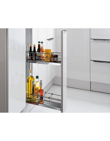Frontauszug 90°, 2-etagig, CLASSIC, pulverbeschichtet silber (2) - Hettich