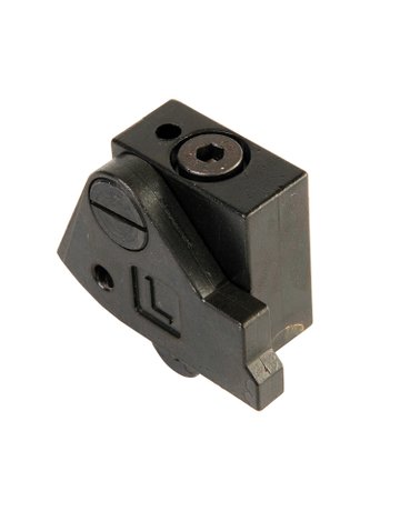Schwenkanschlag schmal für MINIPRESS M, links, schwarz-verzinkt - Blum
