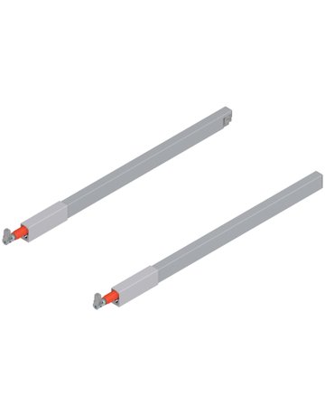 TANDEMBOX Längsreling (oben), für Frontauszug, NL=450 mm, links/rechts, für TANDEMBOX antaro, R9006 weissalumin. - Blum