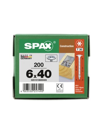 Tellerkopf T30 Wirox VG 6 x 40 mm T-Star plus - SPAX - 6
