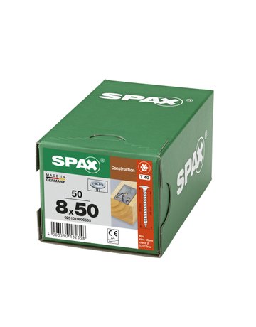 Holzschraube Hi.FORCE Tellerkopf 8x50mm,Vollgw,Innensechsrund T40,WIROX - SPAX - 5
