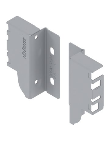 TANDEMBOX Holzrückwandhalter, Höhe M (96,5 mm), links/rechts, R9006 weissalumin. - Blum