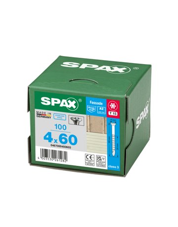 SPAX-S A2 LINSENSENKKOPF KLEINER KOPF T-STAR+ 4,0x60 mm A2 T15 CUT 100ST - 5