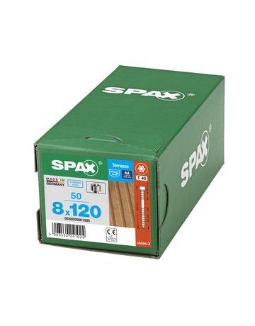 Terassenschraube Zylinderkopf 8x120mm,Fixgw,Innensechsrund T40,ER A4 - SPAX - 6