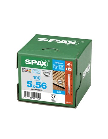 Terassenschraube BOLD Zierkopf 5x56mm,Fixgw,Innensechsrund T20,ER A2 - SPAX - 5